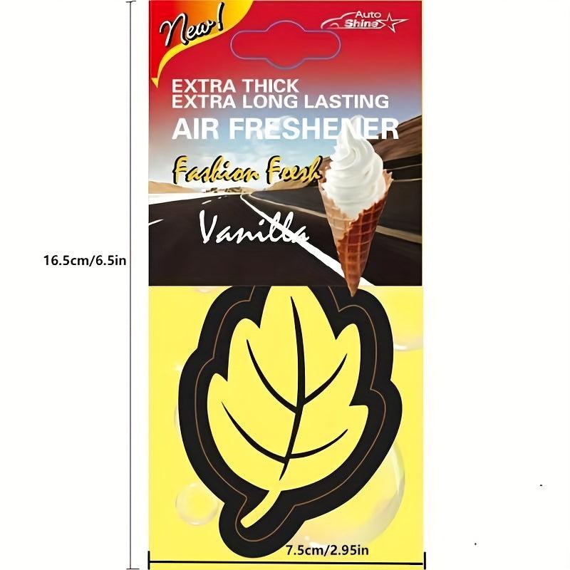 6pcs Vanilla Tea Paper Car Air Freshener Auto Hanging Leaf Shape Scented Perfume