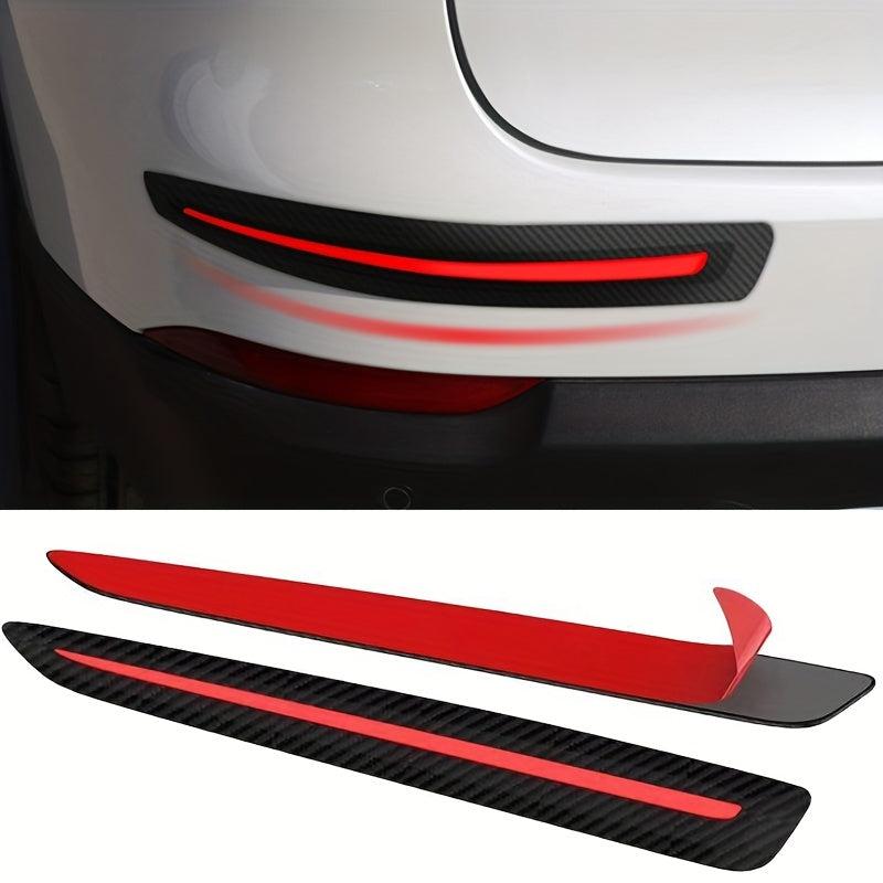 2pcs Car Bumper Protection Strip Soft Rubber Sticker