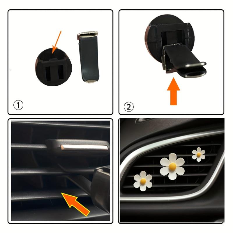 3pcs Flower Daisy Car Air Freshener Clips