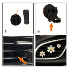 3pcs Flower Daisy Car Air Freshener Clips
