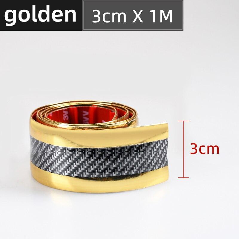 Car Stickers Anti Scratch Door Sill Protector Rubber Strip Carbon Fiber