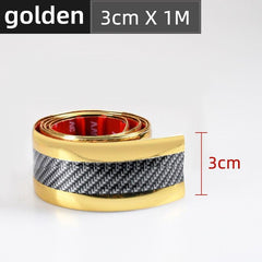 Car Stickers Anti Scratch Door Sill Protector Rubber Strip Carbon Fiber
