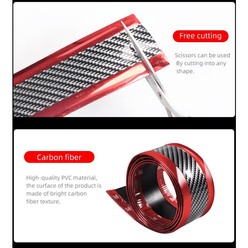Car Stickers Anti Scratch Door Sill Protector Rubber Strip Carbon Fiber