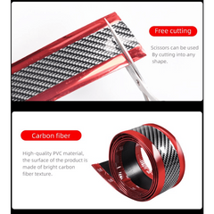 Car Stickers Anti Scratch Door Sill Protector Rubber Strip Carbon Fiber