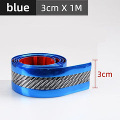 Car Stickers Anti Scratch Door Sill Protector Rubber Strip Carbon Fiber