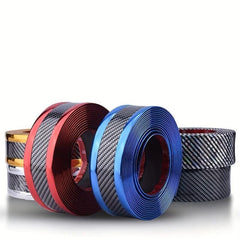 Car Stickers Anti Scratch Door Sill Protector Rubber Strip Carbon Fiber