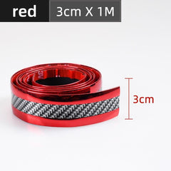 Car Stickers Anti Scratch Door Sill Protector Rubber Strip Carbon Fiber