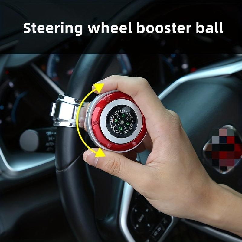Car Steering Wheel Booster with Compass Labor-saving Ball