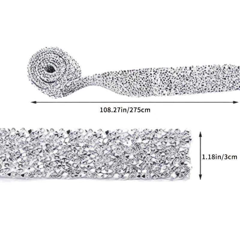 3m Crystal Rhinestone Ribbon DIY Self-Adhesive Sparkling Rhinestone Ribbon