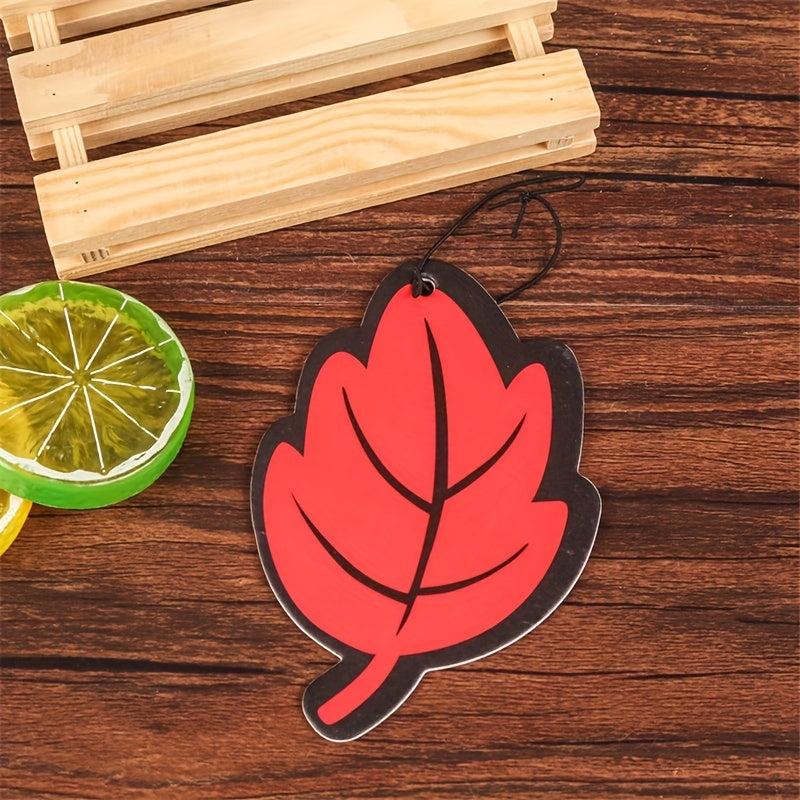 Vanilla Scent Car Air Freshener Tea Paper Auto Hanging Leaf Shape