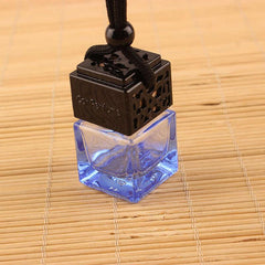 Colorful Glass Car Perfume Bottle with Water Cube Lid