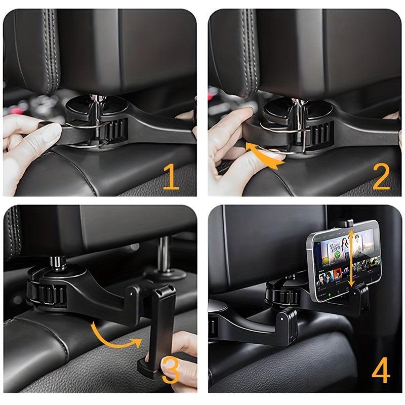 Car Seat Headrest Hook with Mobile Phone Holder