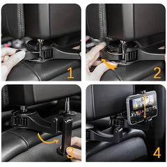 Car Seat Headrest Hook with Mobile Phone Holder