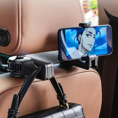 Car Seat Headrest Hook with Mobile Phone Holder