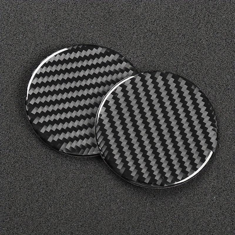 2 Pcs Carbon Fiber Car Coasters - Stylish Interior Upgrade