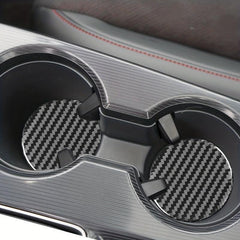 2 Pcs Carbon Fiber Car Coasters - Stylish Interior Upgrade