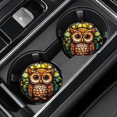 2pcs Owl Car Cup Coasters - Table Protection Gift