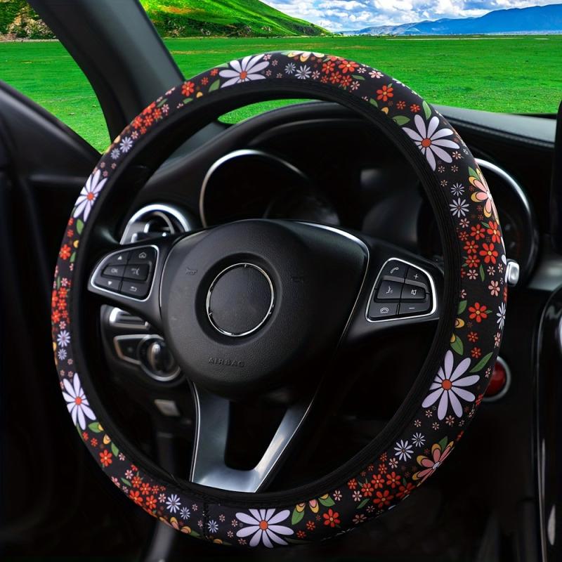 Chrysanthemum Steering Wheel Cover 37in-57in Universal Car Accessories Women