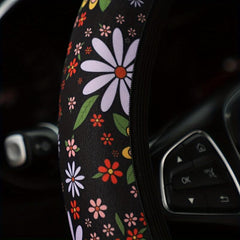 Chrysanthemum Steering Wheel Cover 37in-57in Universal Car Accessories Women