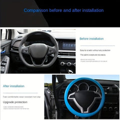 1pc Car Steering Wheel Silicone Cover Non-slip Protective Case
