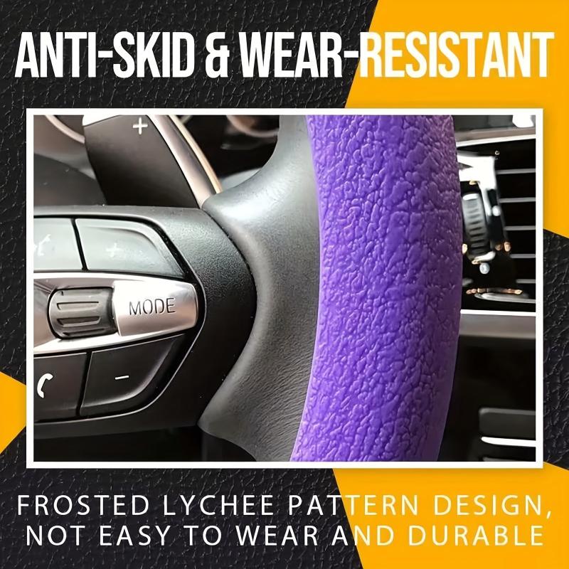 1pc Car Steering Wheel Silicone Cover Non-slip Protective Case