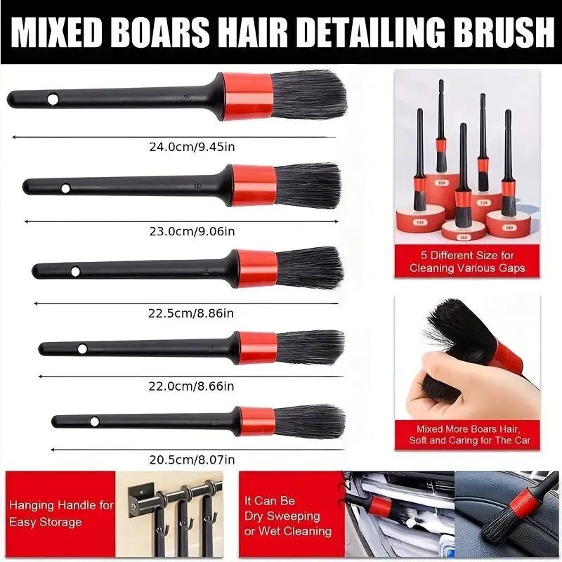 5pcs Car Interior Cleaning Brushes Air Outlet Dust Removal Brush