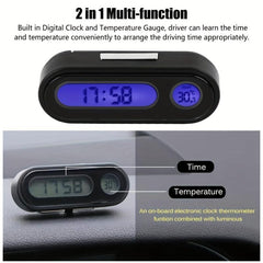 Mini Car Auto Clock with Thermometer Hyg