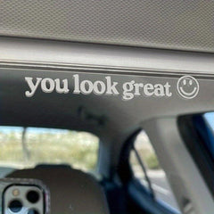 Car Rearview Mirror Makeup Mirror Decals You Look Great Decorative Stickers