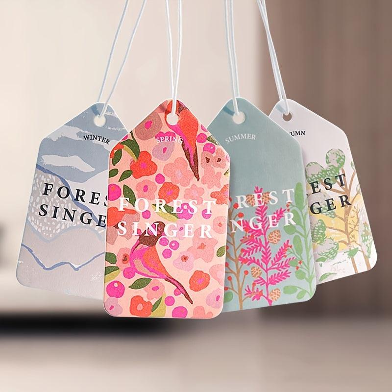 4pcs Car Air Freshener Hanging Scent Card Decoration