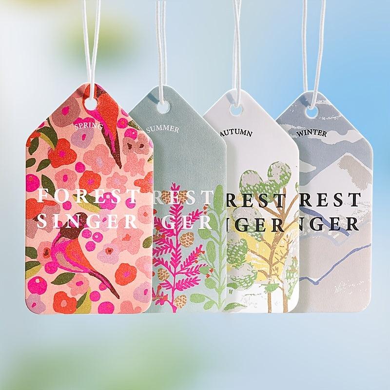 4pcs Car Air Freshener Hanging Scent Card Decoration