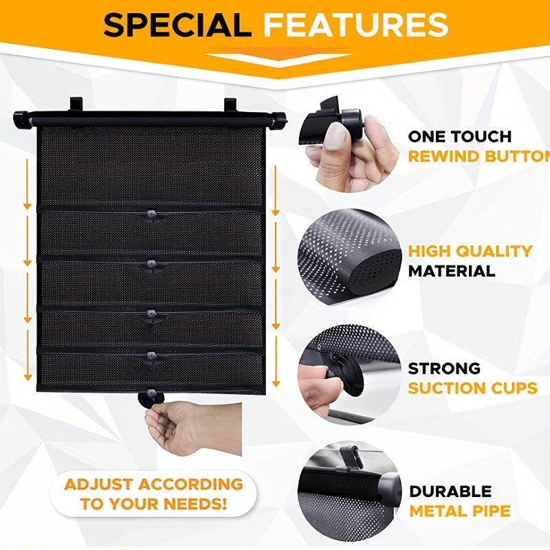 Retractable Car Roller Sunshade for Kids Baby UV Protection