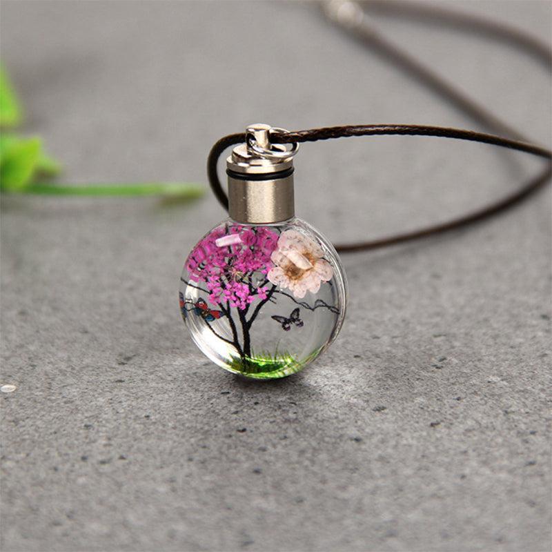 Elegant Butterfly Glass Ball Car Pendant