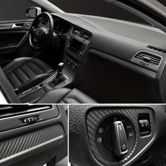 2pcs 30x127cm Waterproof 3D Carbon Fiber Vinyl Wrapping Film Car Sticker