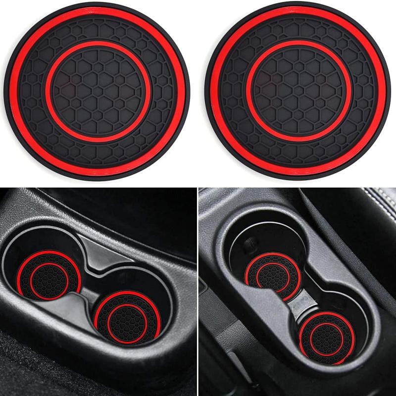 2pcs Auto Non Slip Cup Holder Coasters, Universal Anti Dust Mats
