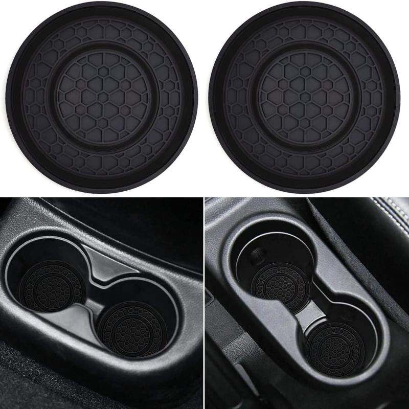 2pcs Auto Non Slip Cup Holder Coasters, Universal Anti Dust Mats