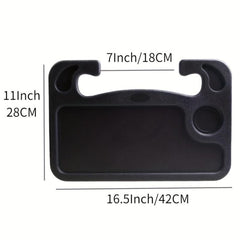Car Steering Wheel Desk Laptop Tray with Pen Holder and Drink Holder
