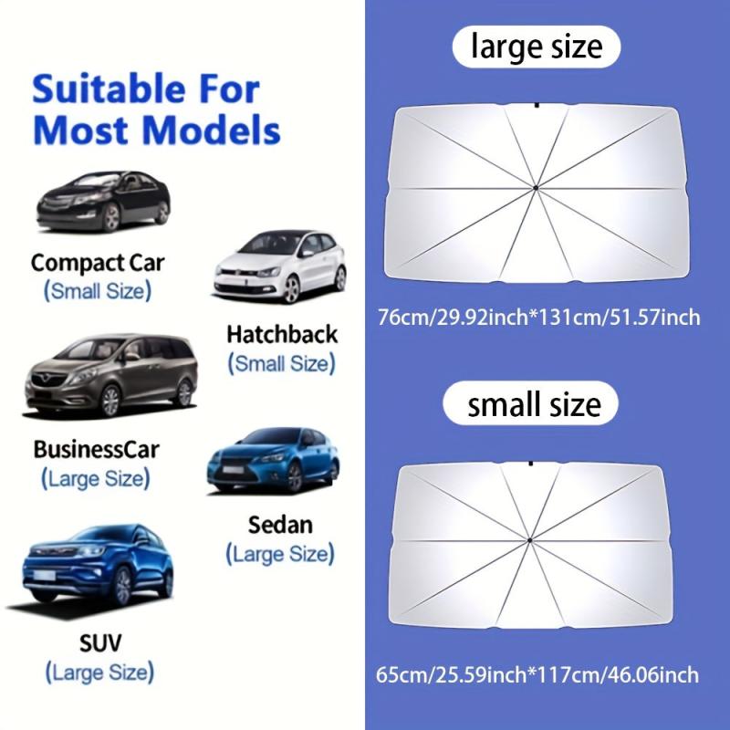 Car Windshield Sun Shade Umbrella - UV Ray Block & Heat Protection
