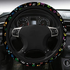 Star Dog Paw Print Steering Wheel Cover