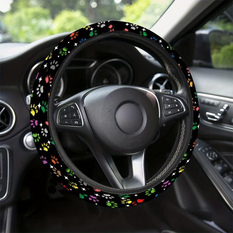 Star Dog Paw Print Steering Wheel Cover