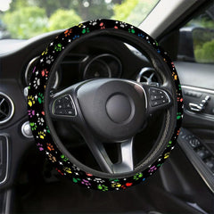 Star Dog Paw Print Steering Wheel Cover