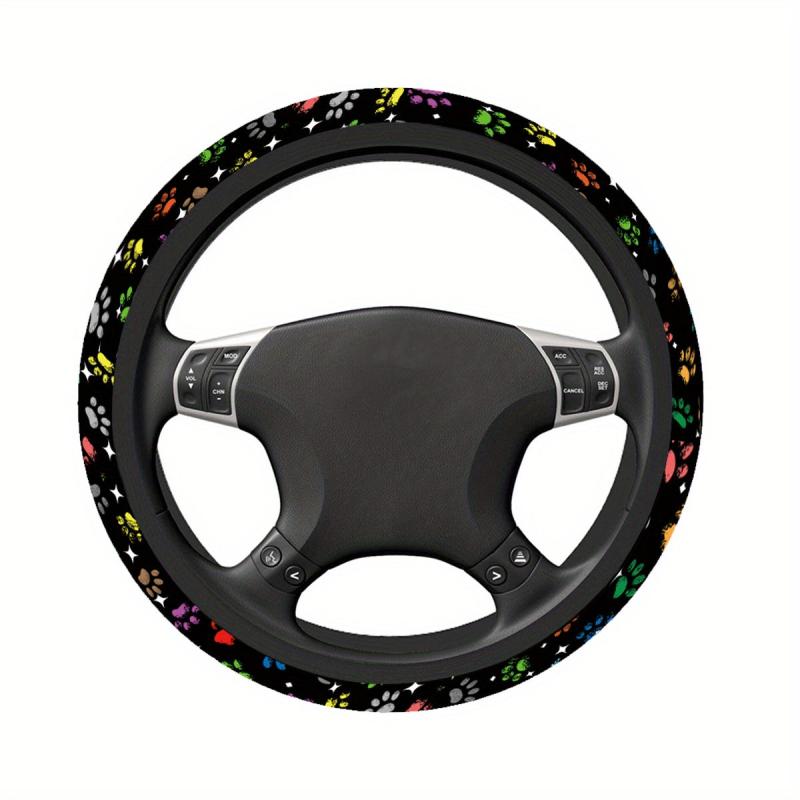 Star Dog Paw Print Steering Wheel Cover