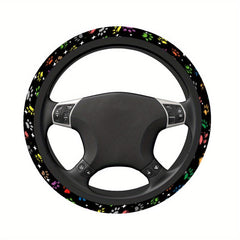 Star Dog Paw Print Steering Wheel Cover