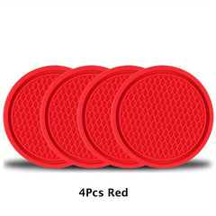 Car Cup Coaster Non Slip Cup Holders Red