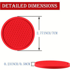 Car Cup Coaster Non Slip Cup Holders Red