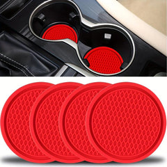 Car Cup Coaster Non Slip Cup Holders Red