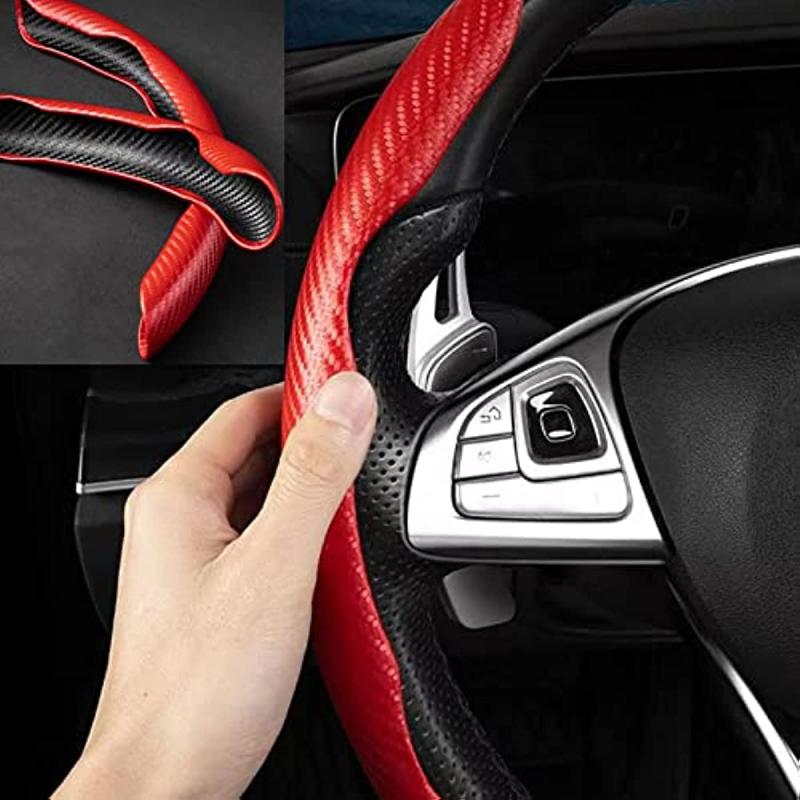 Enhance Car Look With Anti Slip Carbon Steering Wheel Cover