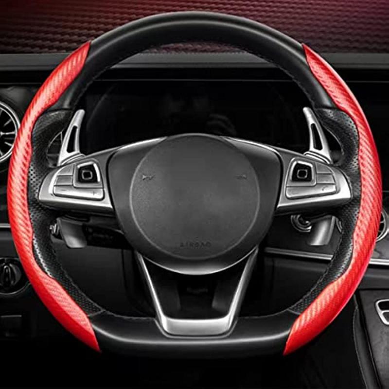 Enhance Car Look With Anti Slip Carbon Steering Wheel Cover