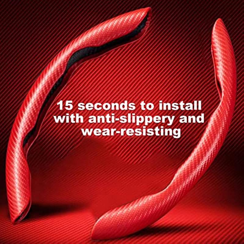 Enhance Car Look With Anti Slip Carbon Steering Wheel Cover