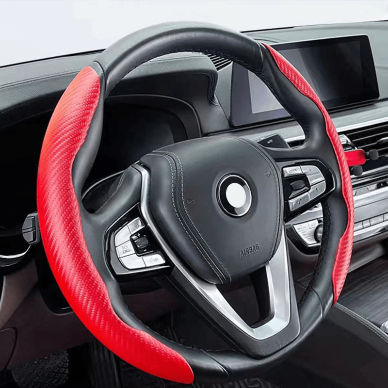 Enhance Car Look With Anti Slip Carbon Steering Wheel Cover