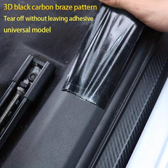 5pcs Carbon Fiber Car Door Sill Scratch Plate Cover Mat for Most Models